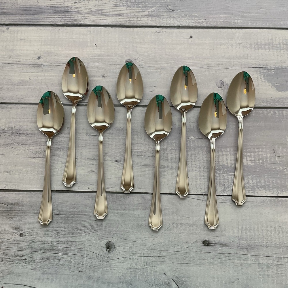 Wallace ARLINGTON Oval Place Spoons Set Of 8 Stainless Steel Flatware #2